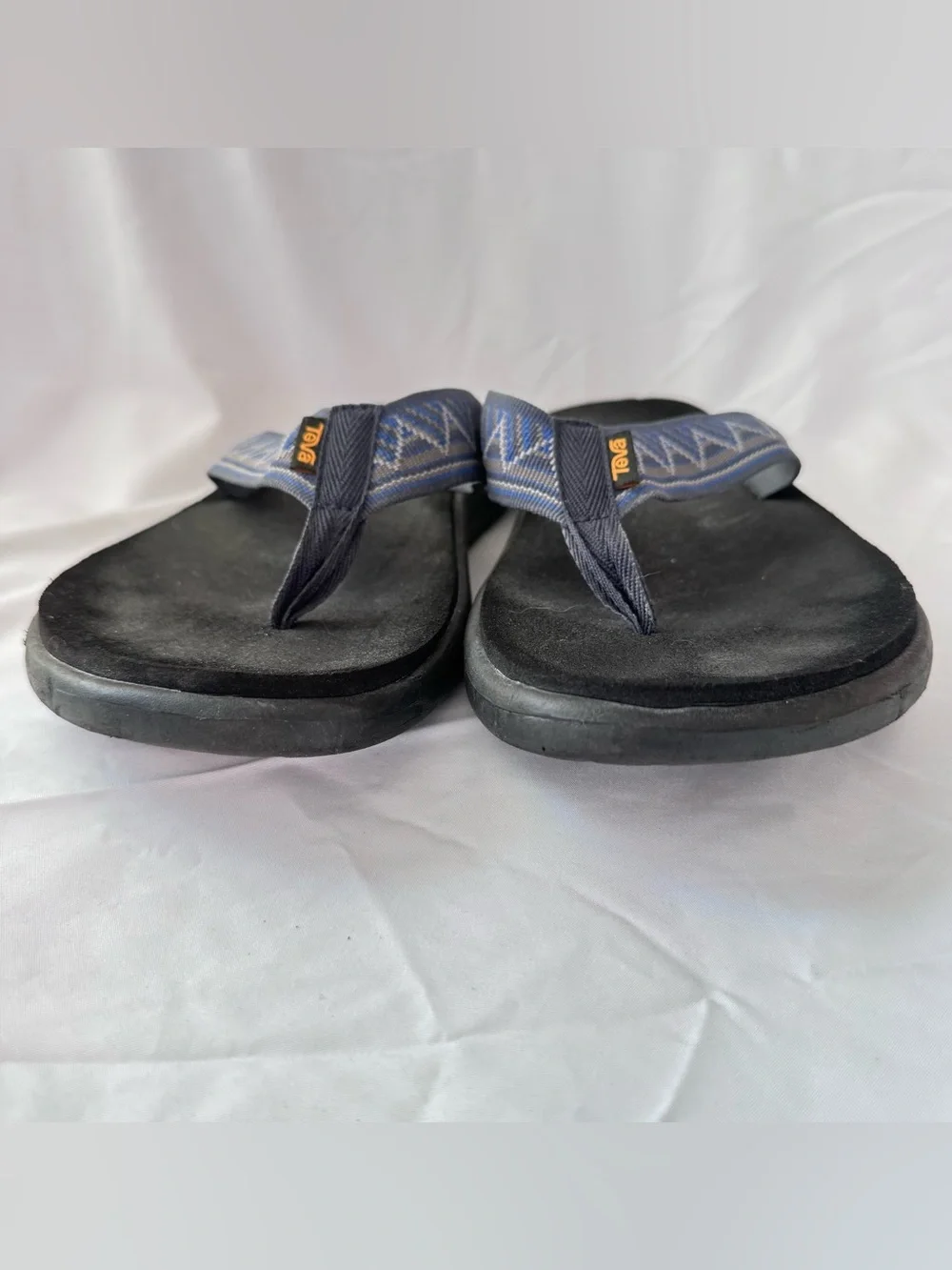 Teva Voya Flip Flop Sandals Mens 11 Toe Post Slip On Flats Blue Aztec Southwest